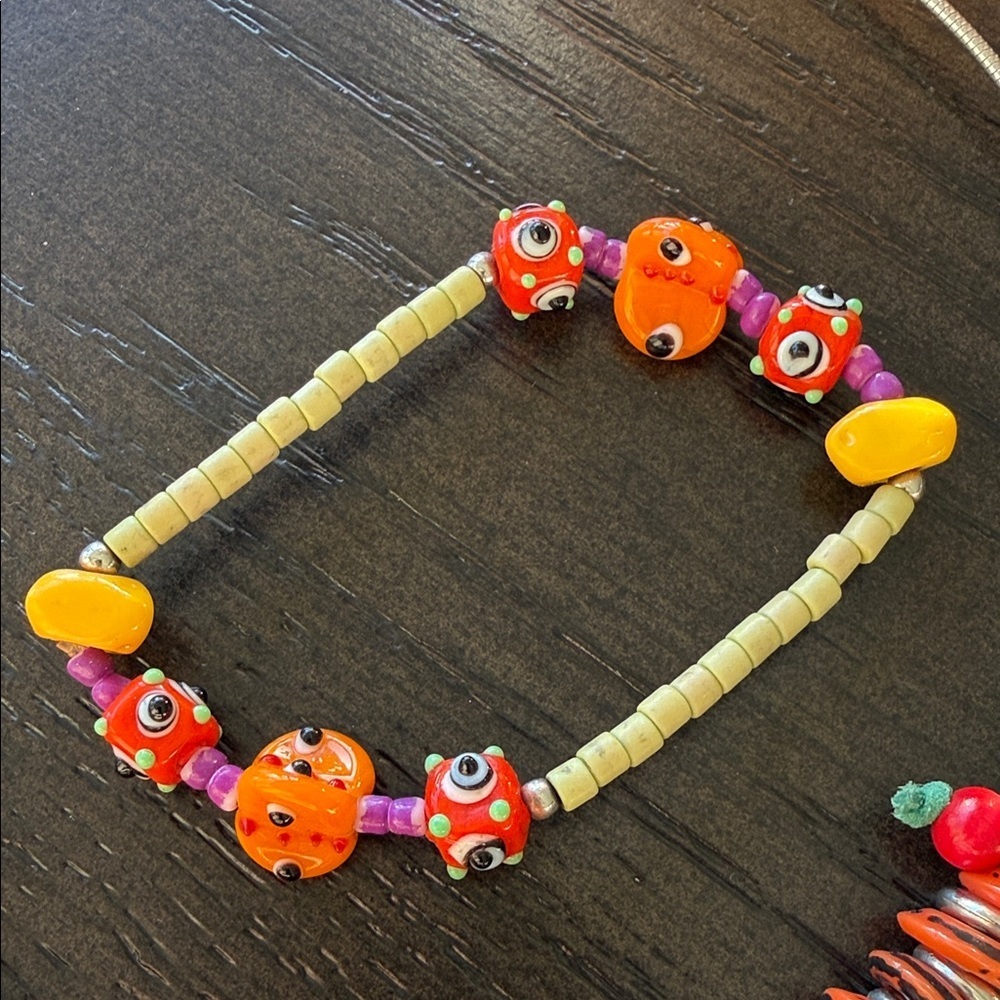 Colorful Beaded Necklace and Bracelet Set - Picture 3 of 3